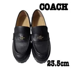 【極美品】 COACH コーチ ブラック ルーシー ローファー 厚底 黒 レザー
