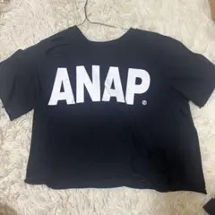 ANAP ロゴプリント ダメージ加工 半袖Tシャツ ブラックのサムネイル