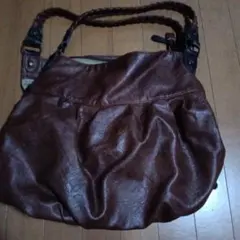 ブラウン バッグ編み込み