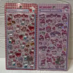 ハローキティ・マイメロディ ボンボンドロップシール 2シートセット