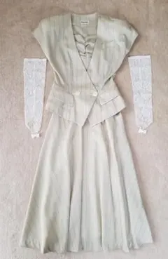 美品♪ フォーマルスーツ アイボリー セットアップ ストライプ