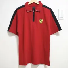 オフィシャル　Ferrari フェラーリ　ハーフジップ　ポロシャツ　レッド　赤のサムネイル