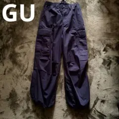 GU カーゴパンツ S ブラック 黒 ワークパンツ ジーユー スーパーワイド
