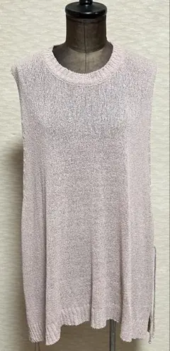 春ニットベスト　スモーキーピンク★使用品 FREEサイズ