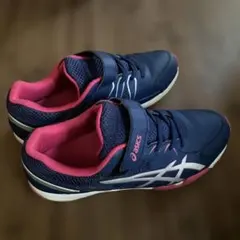 asics キッズスニーカー ネイビー/ピンク