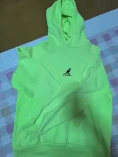 KANGOL 蛍光イエロー フード付きパーカー