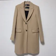 極美品　ZARAマンテコ　チェスターコート キャメル s