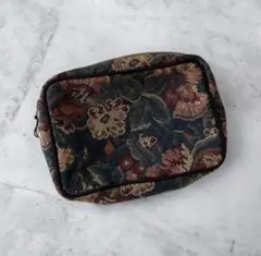 vintageヴィンテージアンティークレトロ刺繍ジャガードビッグポーチのサムネイル