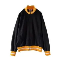 80s　Champion　トラックジャケット　old　刺繍ロゴ　ラインリブ