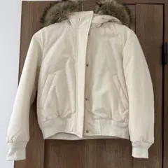 상태좋음 UNIQLO ユニクロ フードファー付き中綿ブルゾン ジャケットSサイズ