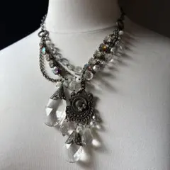 LES SIXレシスクリスタルネックレスブレスレットシルバーブレスlessix