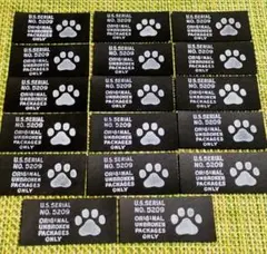 837✰︎英字癒しの肉球 ブラック 本革タグ❁ミシン用