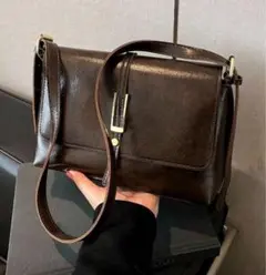 残り1点⚠️ZARAジャンル 海外ブランド 上品 高見え焦茶ショルダーバッグ