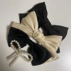 サテンリボンバレッタ　4点セット