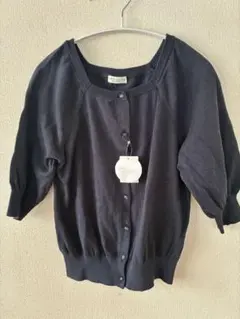 新品タグ付き　earthコットンカーディガンネイビーF