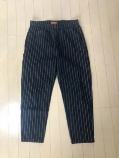 【年中】ユニバーサルオーバーオール　ストライプパンツ　カジュアル　Sサイズ　黒