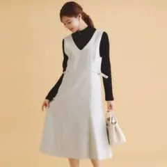 《美人百花掲載》新品未使用　チェック柄Vネックジャンパースカート