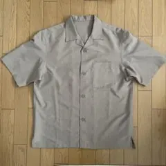 GU メンズ ドライオープンカラーシャツ M ブラウン