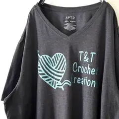 アプトナイン T&T Crochet ハート Tシャツ 2XL グレー 古着