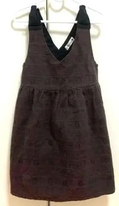 秋のお出かけに。ブランシェス120cm茶ジャンパースカート織り生地