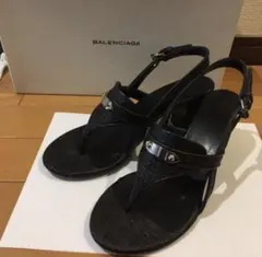 BALENCIAGA サンダル ブラック メタルプレート37＋のサムネイル