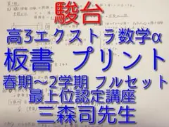 駿台の井辺先生の高2エクストラα数学プリント板書フルセット 1～冬期
