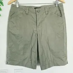 Lee リー 無地 ショートパンツ スリット裾 L カーキ コットン アウトドアのサムネイル