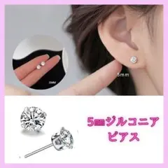 5㎜ ジルコニア ダイヤ風 ピアス レディース シンプル メンズ 　6爪C