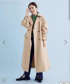 VIS 【撥水】ゆったりボリュームスリーブトレンチコート