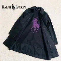 ラルフローレン　ステンカラーコート　ビックポニー　ライナー付き　黒