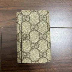 極美品 グッチ GUCCI 6連キーケース シェリーライン キャンバス×レザー