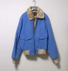 80s 90s Sears シアーズ 襟ボアデニム中綿ジャケット ジップ難あり