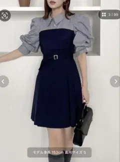 dazzlin レイヤードシャツミニワンピース