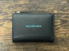 BALENCIAGA 二つ折り財布 ブラック　ターコイズブルーのサムネイル