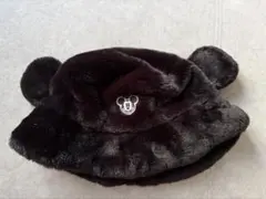 ディズニー バケハ バケットハット 帽子 ミッキー 黒 ブラック モコモコ