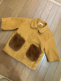 アウター　黄色　モコモコ　ポケット　コート