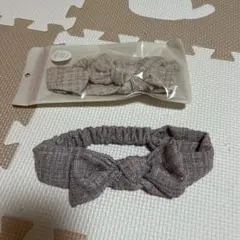 新品と美品　リボン付きヘアバンド 2個セット