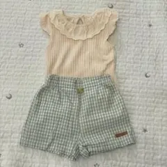 2枚セット　プティマイン　ミッフィー　パンツ　リブカットソー　襟　タンクトップ