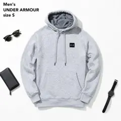 美品 アンダーアーマー UNDER ARMOUR パーカー グレー Sサイズ