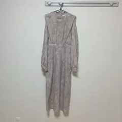 SENSE OF PLACE ベージュ　ダイダイ柄　ロングワンピース　ドレス