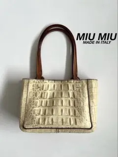 MIU MIU LEATHER CROCO TOTE HAND BAGのサムネイル