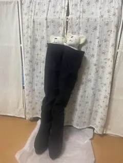 黒いハイヒールニーハイブーツ 23～23.5