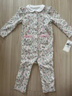 花柄コットンロンパース 80cm