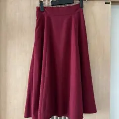 ルクールブラン　バーガンディ 膝下丈フレアスカート