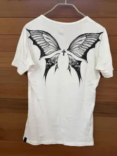 キリュウキリュウ バックバタフライプリント Vネック Tシャツ ホワイトのサムネイル