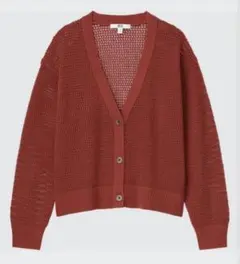 UNIQLO メッシュショートカーディガン（長袖）オレンジ M