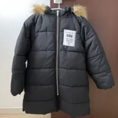 アルジー ファー付き中綿コート　黒　130