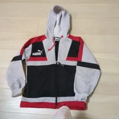 PUMA スポーティー パーカー グレー/ブラック/レッド