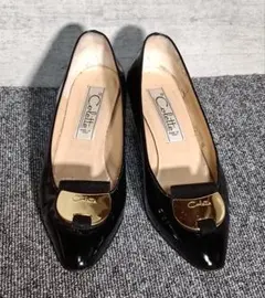 Colette ブラックパンプス ゴールド装飾オペラパンプス風22.5~23cm