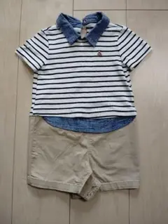 GAP ロンパース　つなぎ　ストライプ 6-12ヶ月